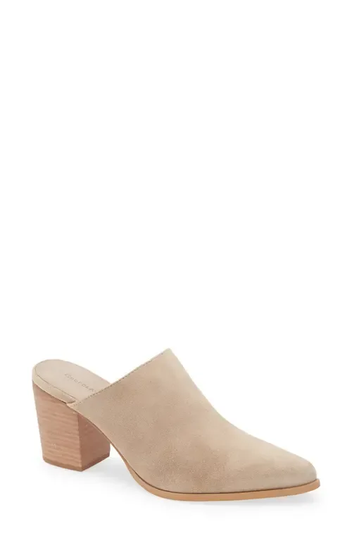Emery Pointed Toe Mule in Latte Sued by Chocolat Blu