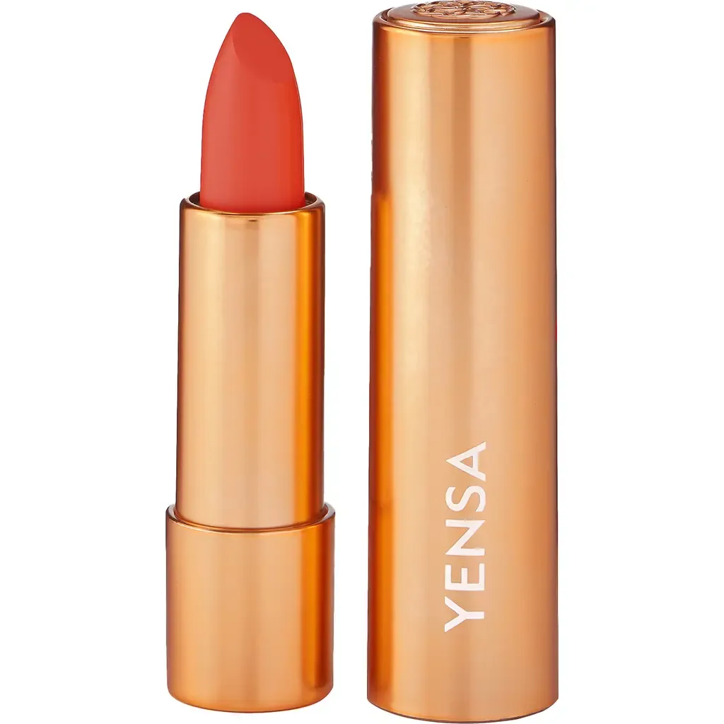 Vibrant Silk Hydrating Hyaluronic + Vitamin E Lipstick in Fire by YENSA