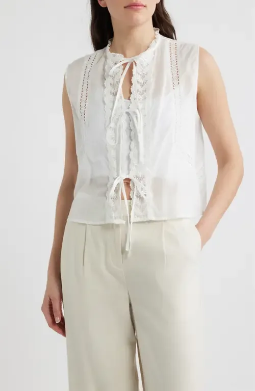 Rodas Lace Sleeveless Top by DELUC