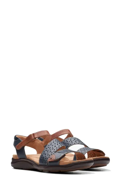 Kilty Way Sandal in Navy Leather by Clarks(r)