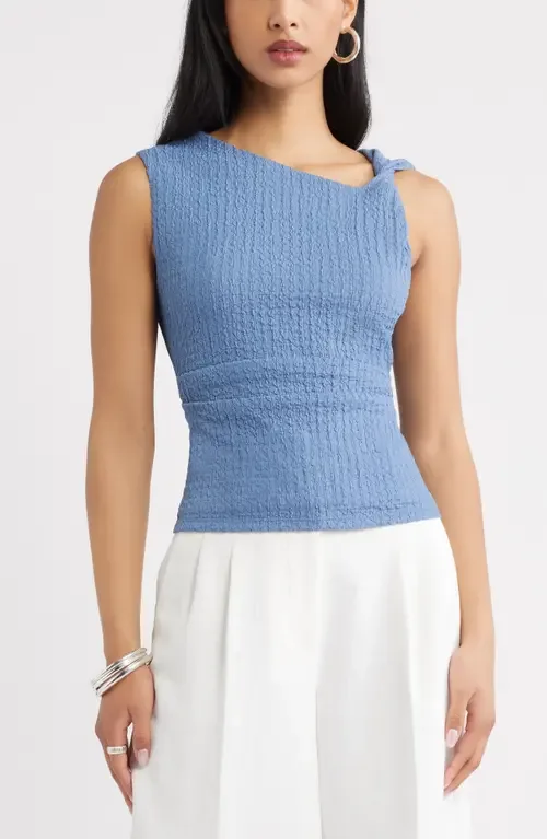 Twisted Shoulder Textured Tank by Open Edit