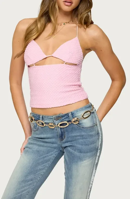 Lital Textured Halter Top by EDIKTED