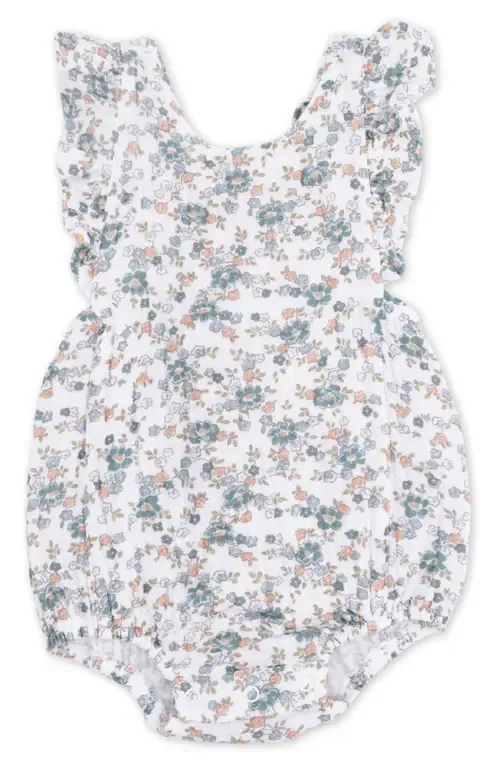 Camille Floral Ruffle Organic Cotton Muslin Romper by Angel Dear