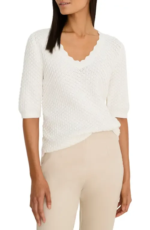Scallop Textured Sweater by NIC+ZOE