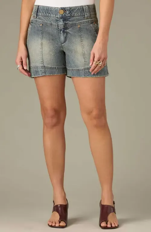 V-Yoke High Waist Denim Shorts by Wit & Wisdom