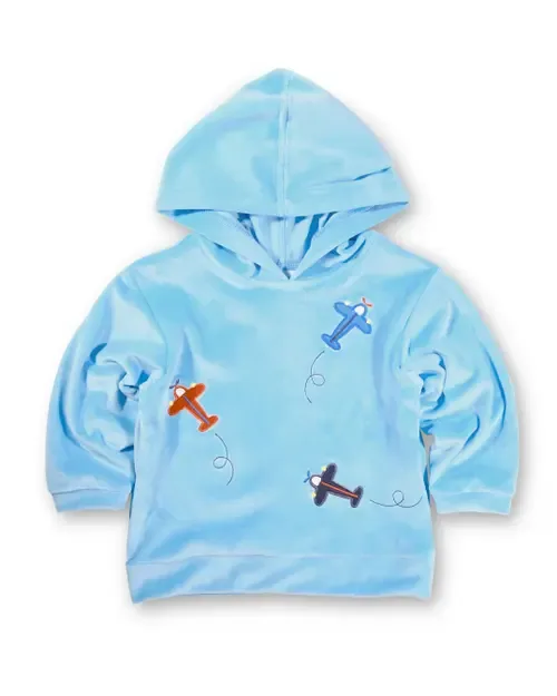 Velour Hoodie with Airplanes by Florence Eiseman