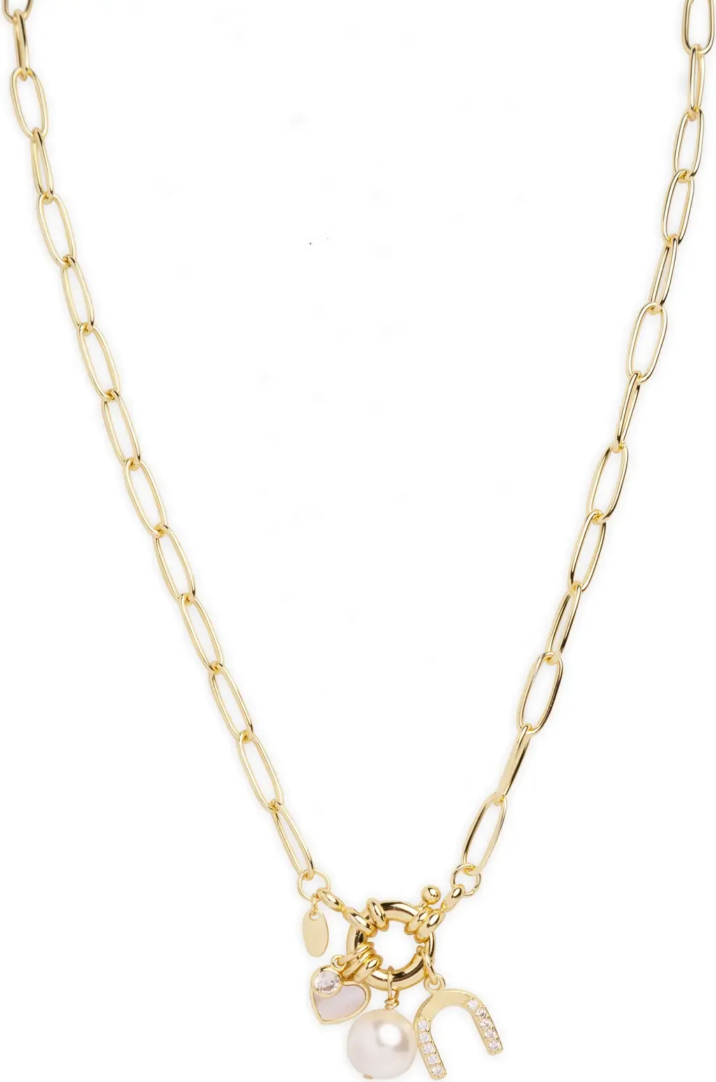 Paperclip Charm Necklace by ARGENTO VIVO