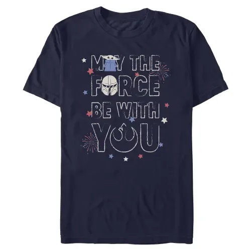 May the Force and Fireworks Short Sleeve Graphic T-Shirt by Star Wars: The Mandalorian