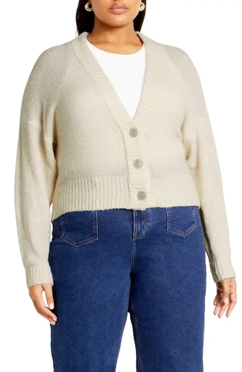 Remy Metallic Crop Cardigan by City Chic