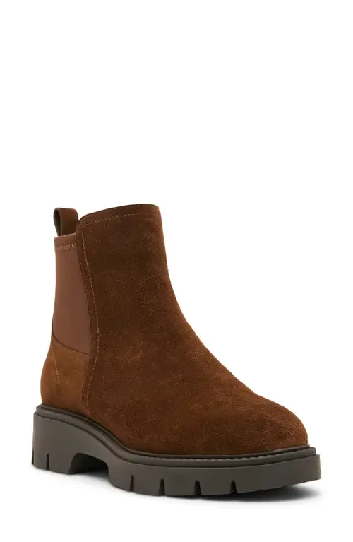 Kyra Waterproof Lug Sole Chelsea Boot in Chocolate Suede