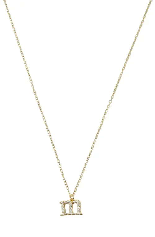 Mini Pavé Initial Necklace by Argento Vivo Sterling Silver