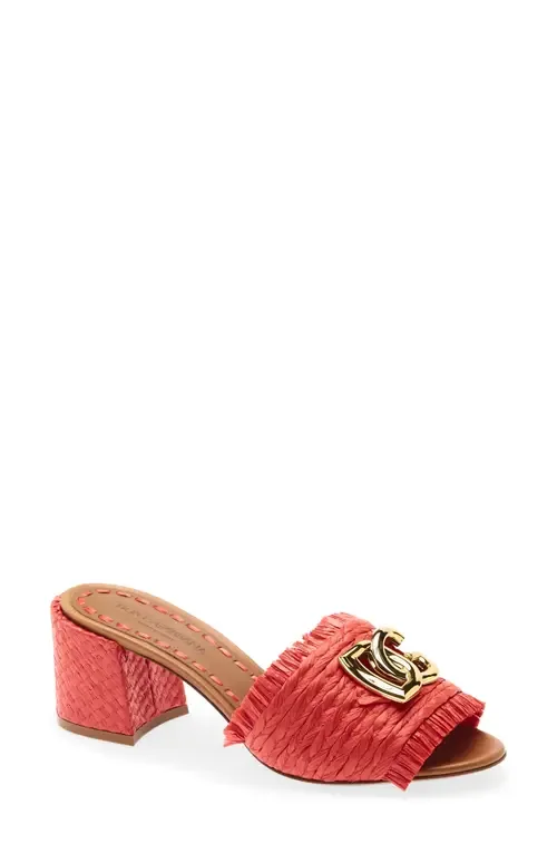 Raffia Fringe Slide Sandal by Dolce&Gabbana