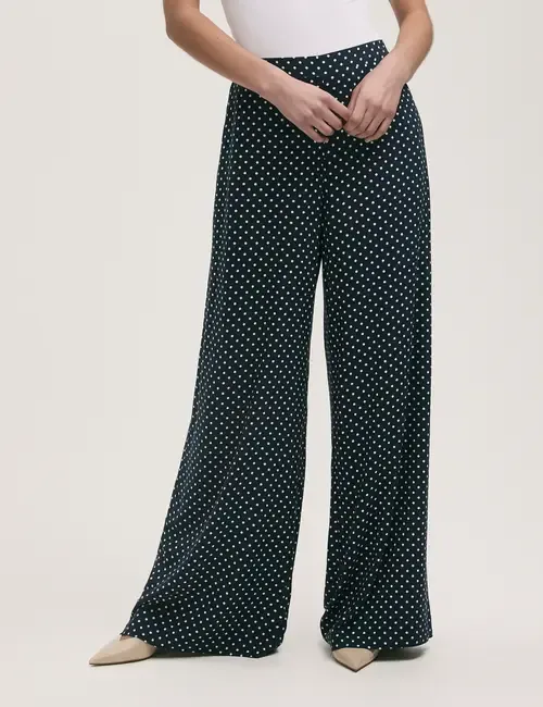 Nat Viscose Wide Leg Trousers by Finery London