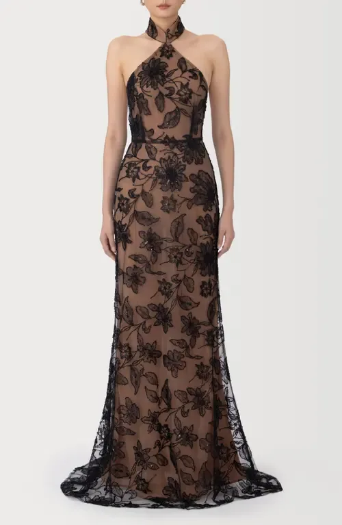 Adelaide Beaded Sheer Detail Gown by SAU LEE