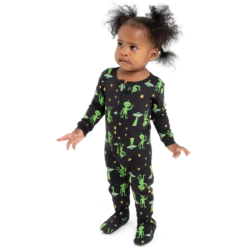 Footed Cotton Halloween Matching Family Pajamas, Fun Prints by Leveret