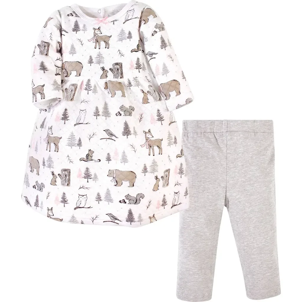 Quilted Cotton Dress and Leggings by Hudson Baby