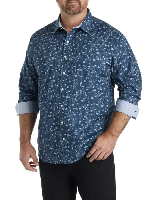 Floral Print Sport Shirt by Synrgy by DXL