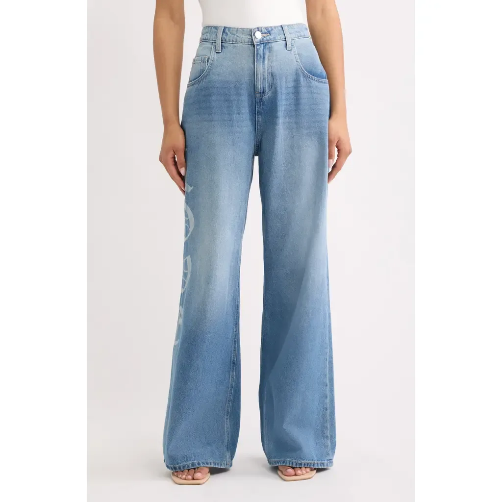 Relaxed Super Wide Leg Jeans by YMI