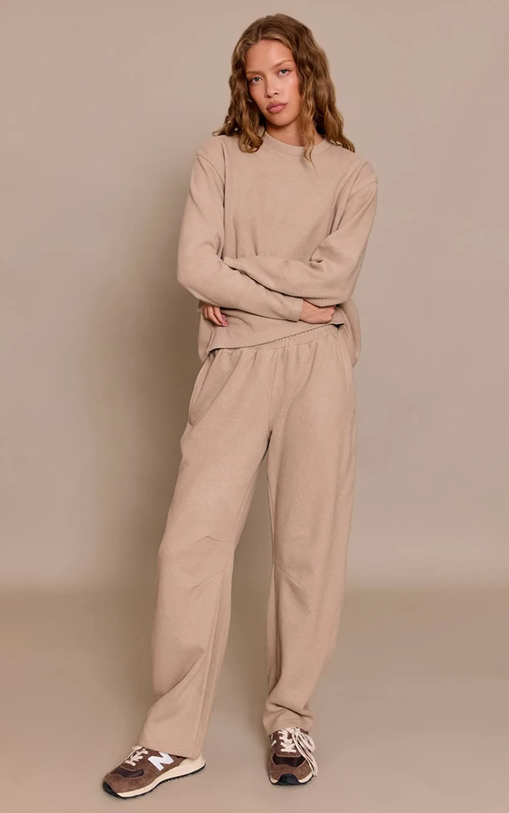 Brushed Rib Pintuck Straight Leg Trouser Co-Ord