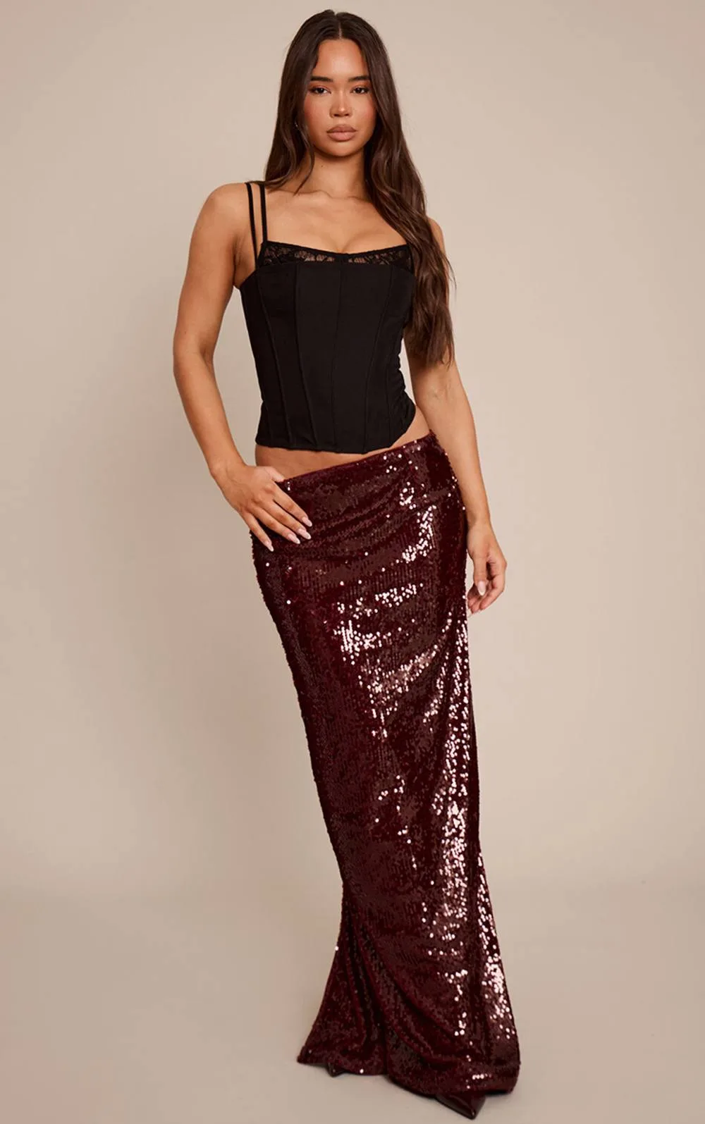 Sequin Maxi Skirt by PrettyLittleThing