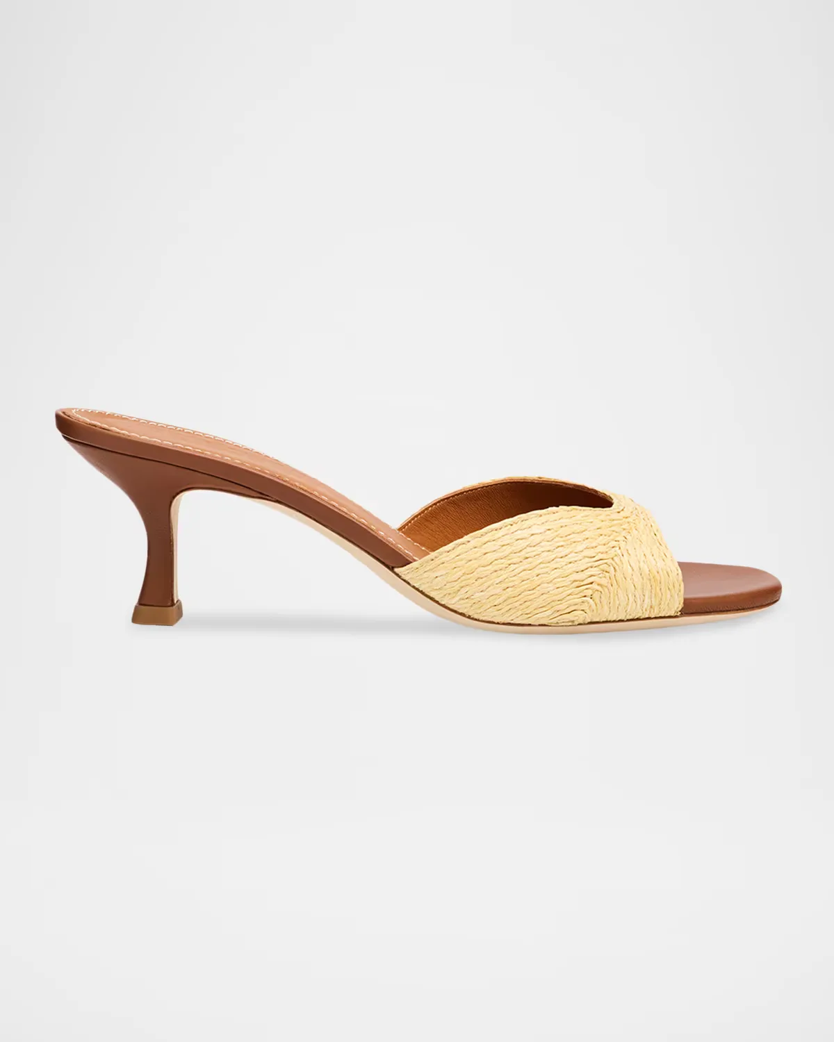 Brigitte Raffia Kitten-Heel Mules by STAUD
