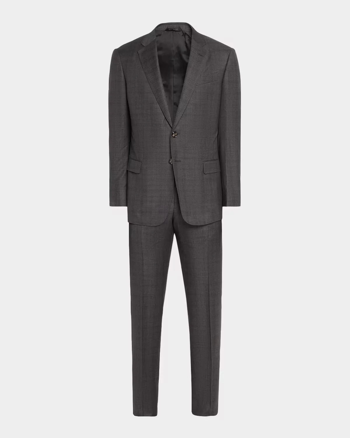 Brushed Wool Plaid Classic Fit Suit