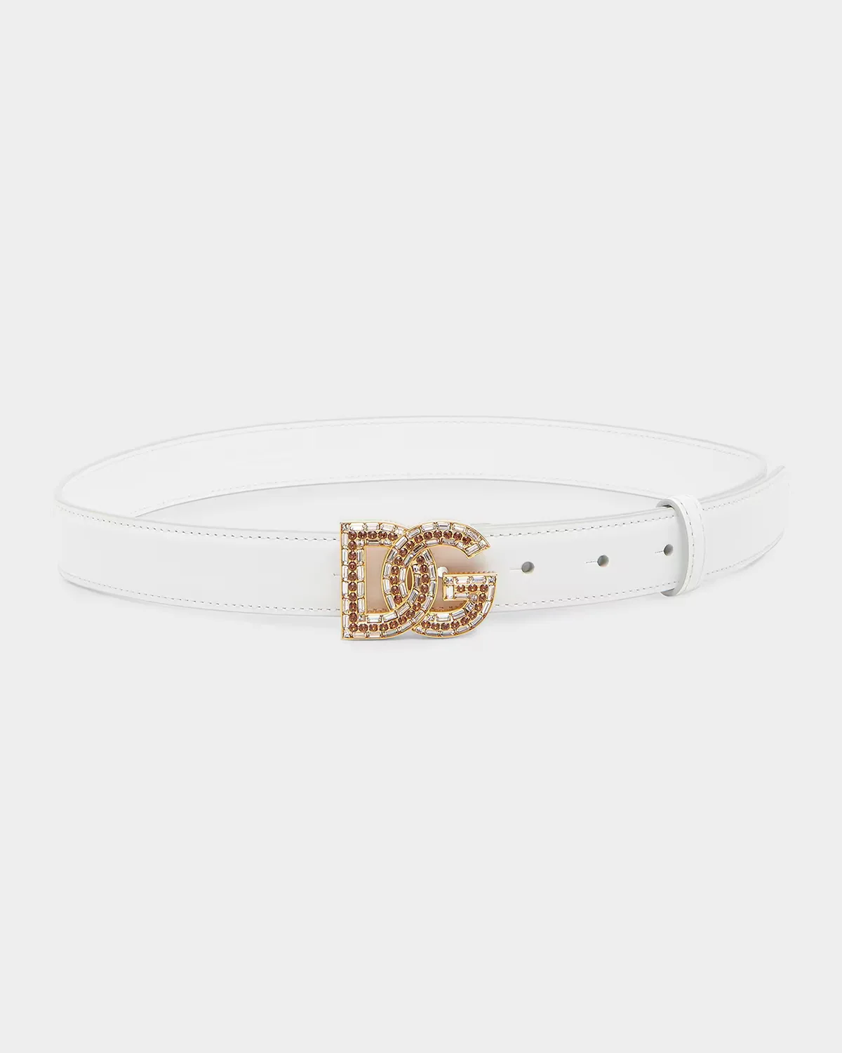 Rhinestone DG Logo Calfskin Belt by Dolce & Gabbana