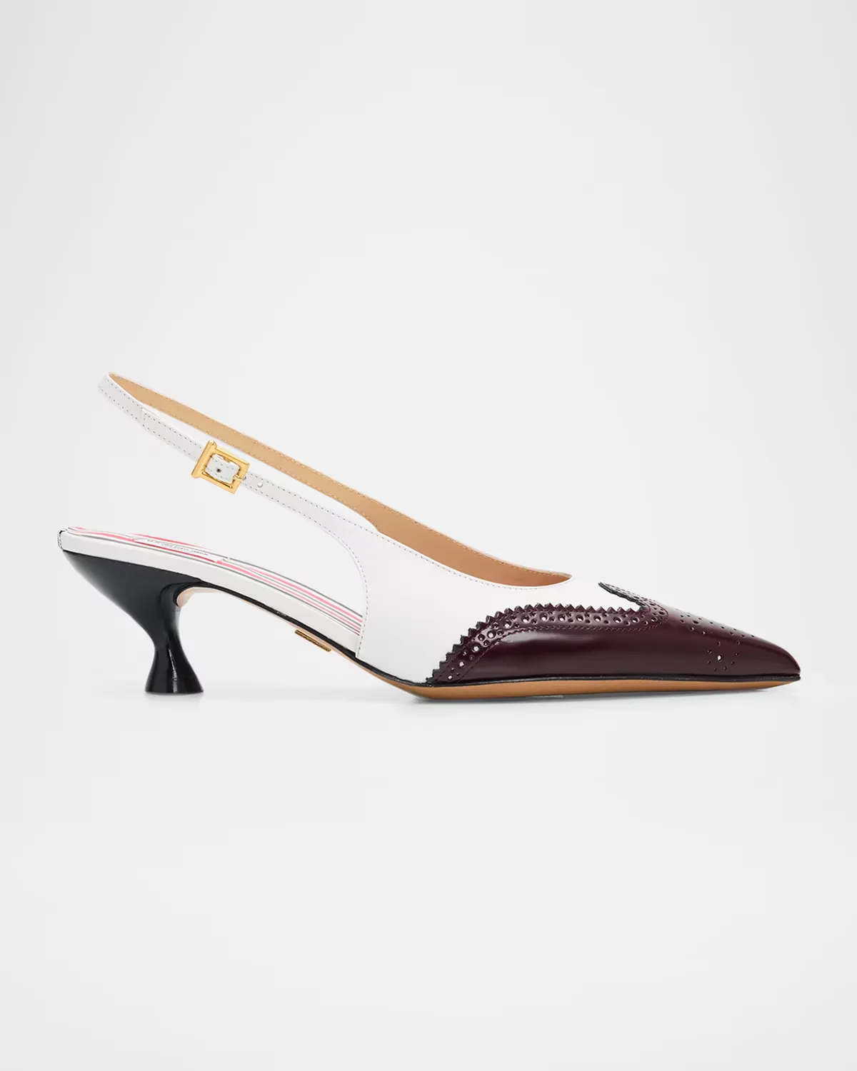 50mm Brogue Leather Slingback Pumps by Thom Browne
