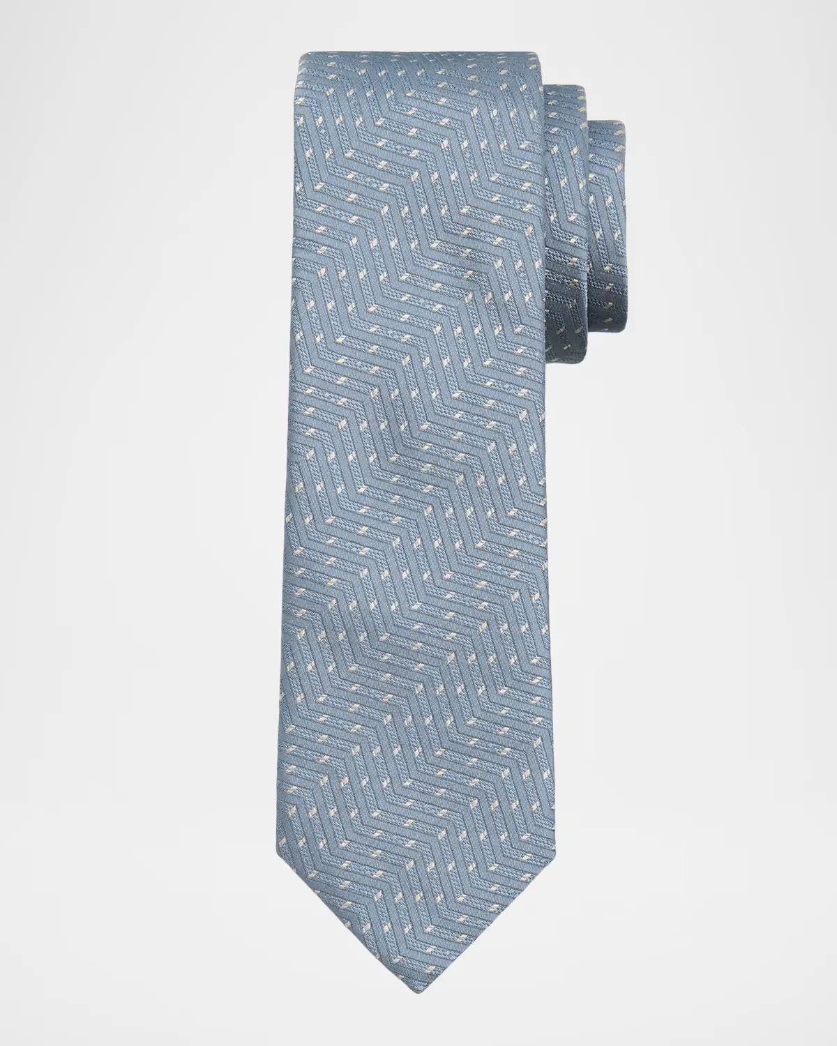 Jacquard Chevron Silk Tie by Giorgio Armani