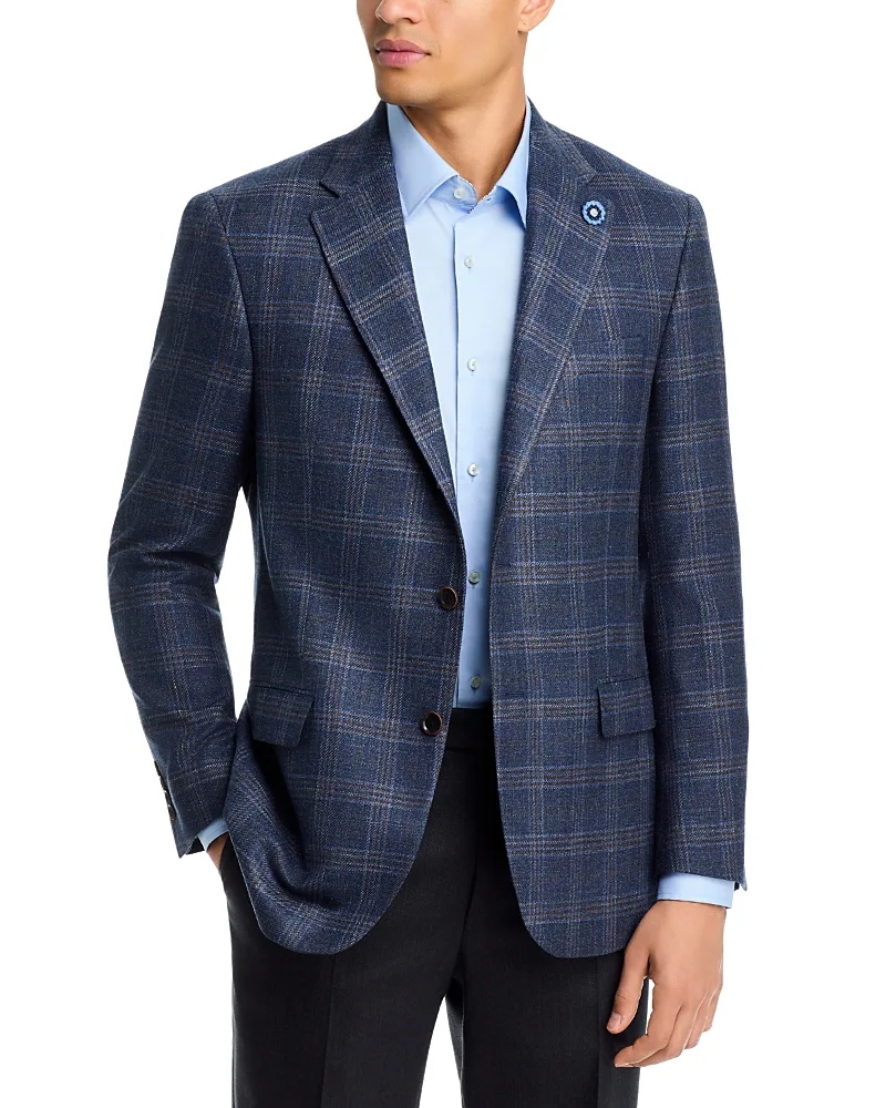 New York Fit Wool, Silk, & Linen Plaid Sport Coat by Hart Schaffner Marx