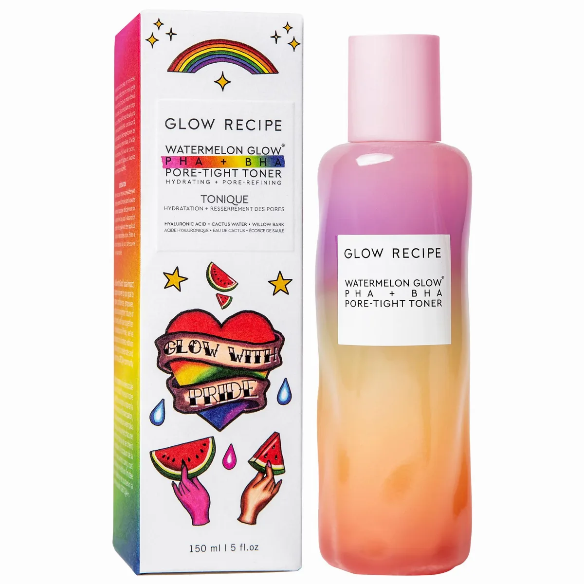 Watermelon Glow PHA + BHA Pore-Tight Toner 5.07 oz/150 mL by Glow Recipe