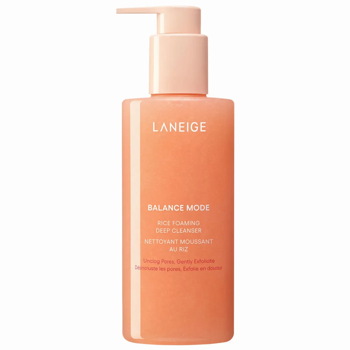 Balance Mode Rice Foaming Gel Cleanser with Glycolic Acid to Control Shine & Unclog Pores 8.45 Fl. oz./250 Ml by LANEIGE