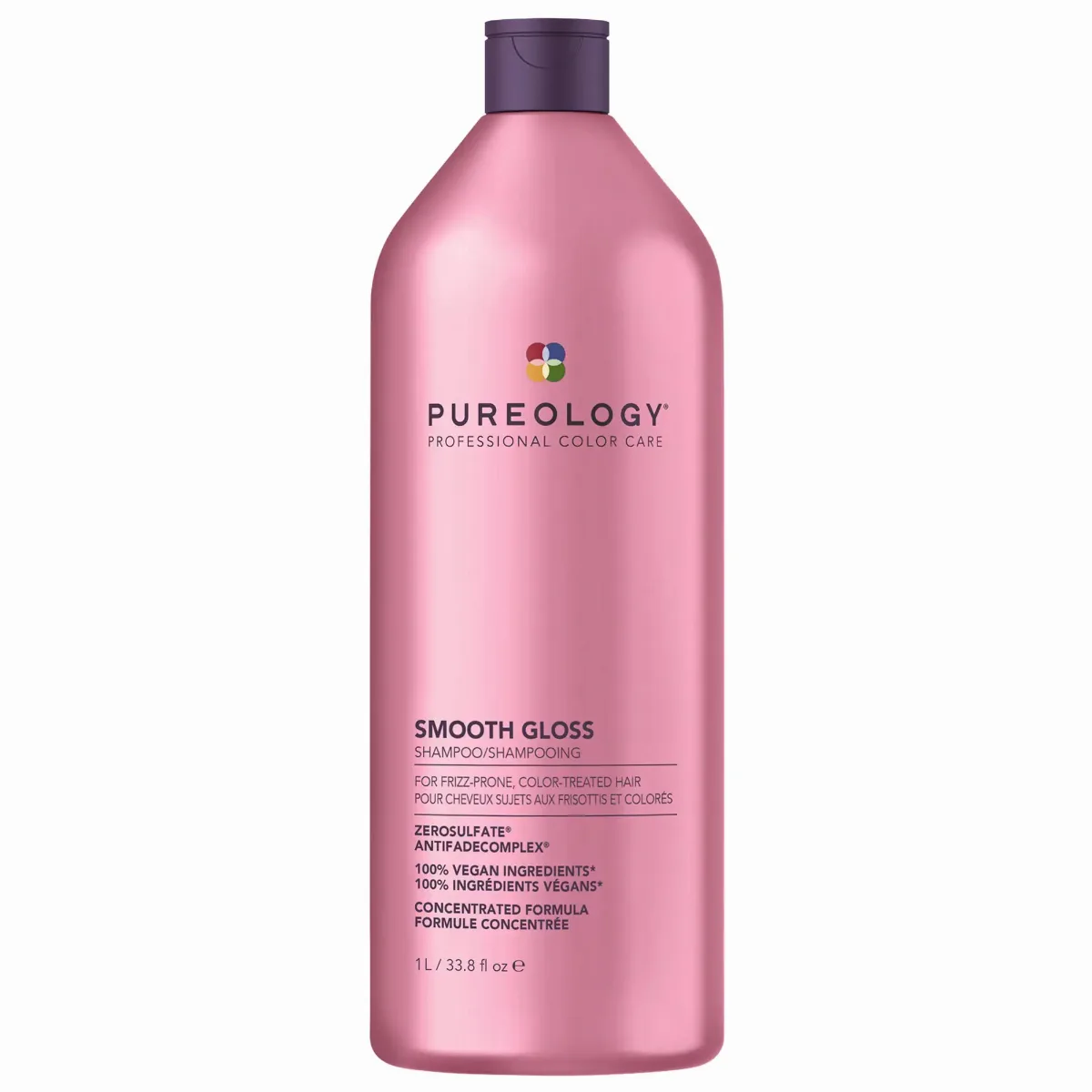 Smooth Gloss Shampoo for Frizz Control & Hair Shine 33.8 oz/1 L by Pureology