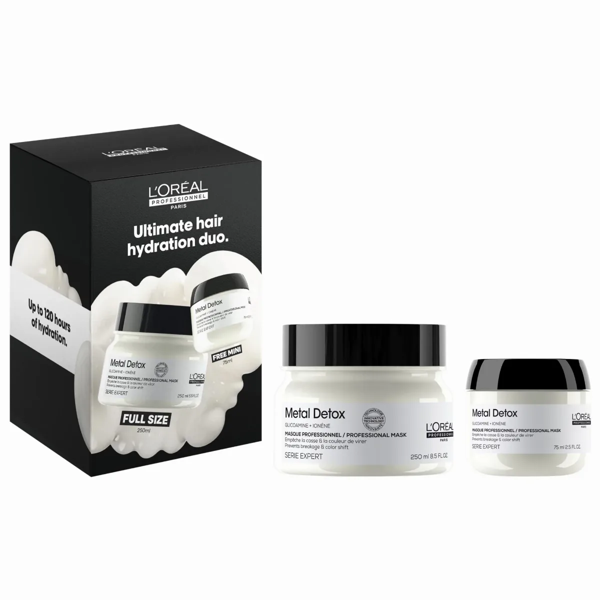 Metal Detox Hydrating Hair Mask Set for Damaged Hair by L'Oréal Professionnel