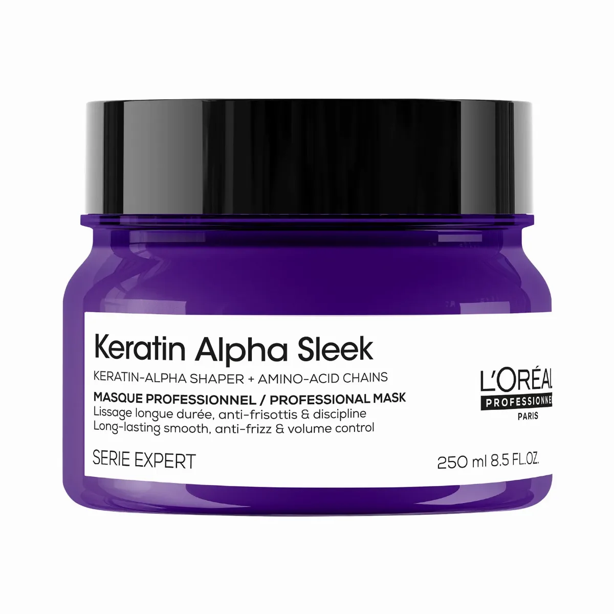 Keratin Alpha Sleek Anti-Frizz Hair Mask for Smooth Hair 8.5 oz/250 Ml by L'Oréal Professionnel
