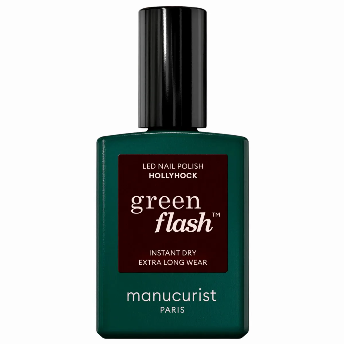 Green Flash LED Gel Nail Polish Color Hollyhock 0.5 oz / 15 mL by Manucurist