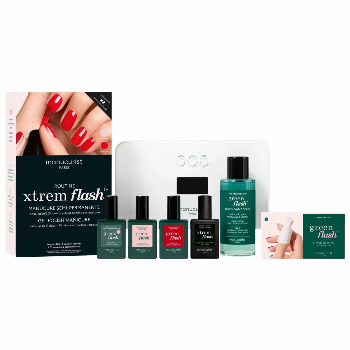 Xtrem Flash Gel Nail Polish Routine Set 15 mL Each by Manucurist