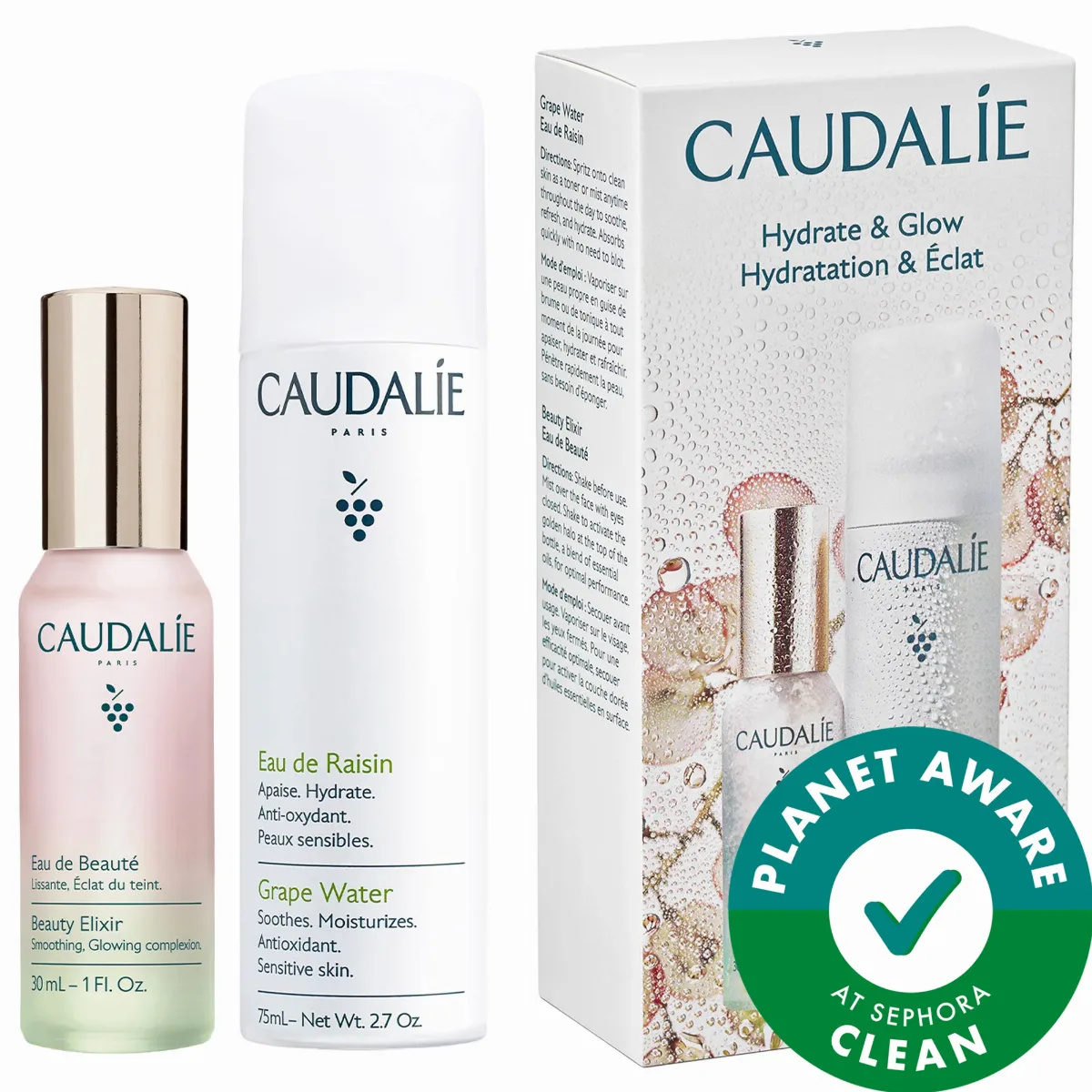 Mini Hydrate & Glow Duo for Soothing & Toning by Caudalie