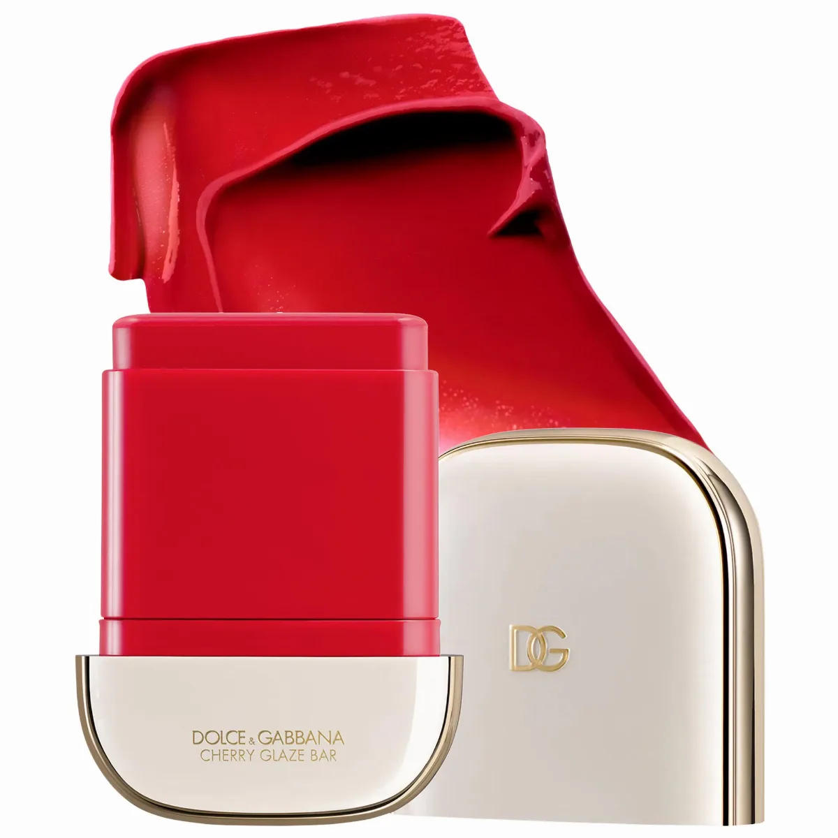 Cherry Glaze Bar 24H Lasting Glow & Waterproof Cream Blush Stick with Vegan Collagen 04 Sunny Red 0.38 oz/11 G by Dolce & Gabbana