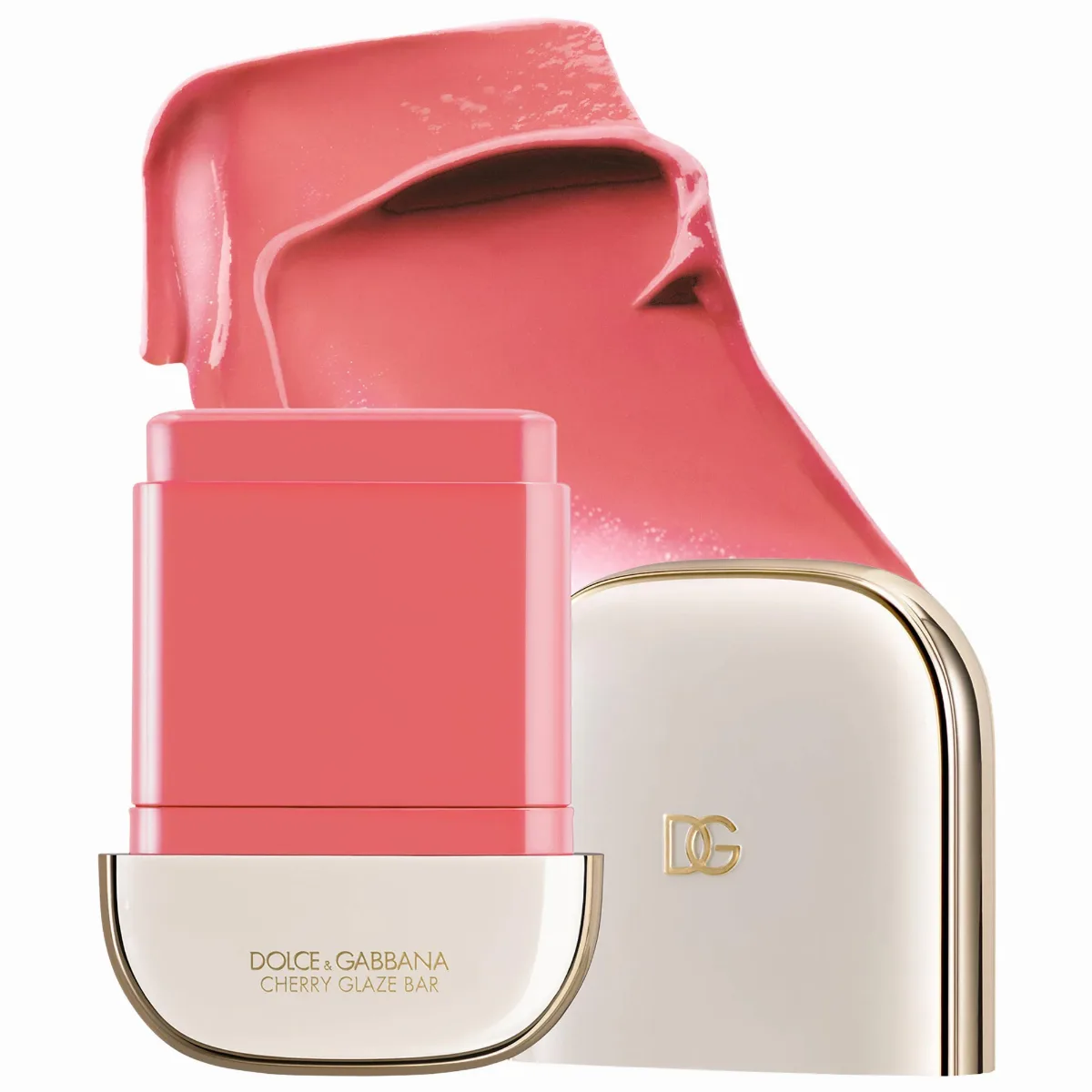 Cherry Glaze Bar 24H Lasting Glow & Waterproof Cream Blush Stick with Vegan Collagen 01 Demure Rose 0.38 oz/11 G by Dolce & Gabbana