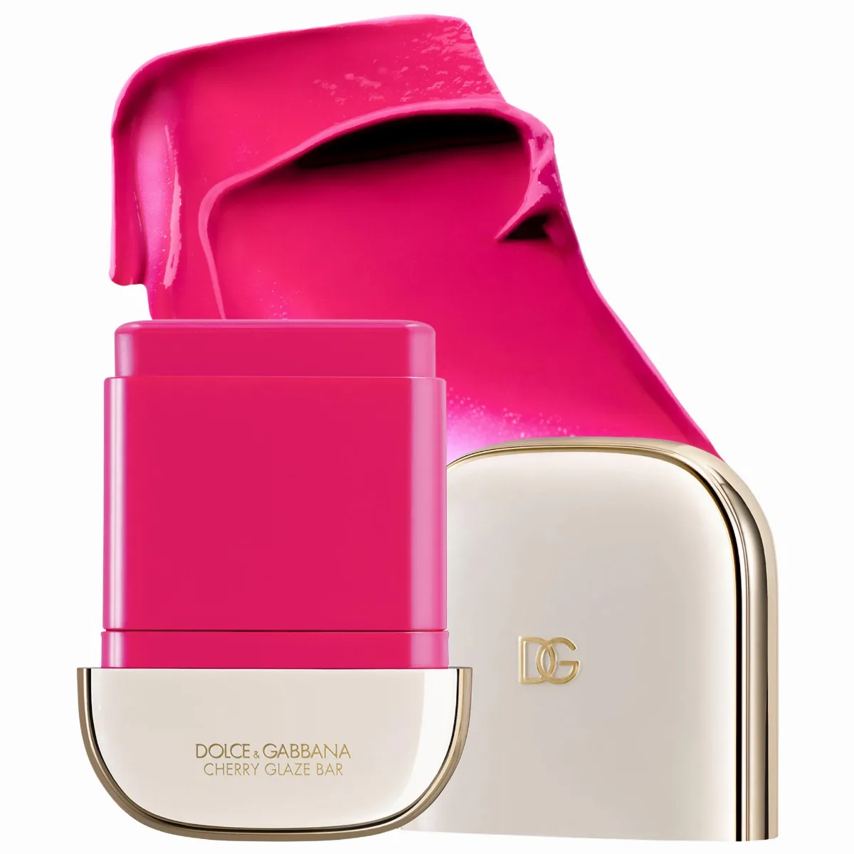 Cherry Glaze Bar 24H Lasting Glow & Waterproof Cream Blush Stick with Vegan Collagen 02 Smitten Pink 0.38 oz/11 G by Dolce & Gabbana