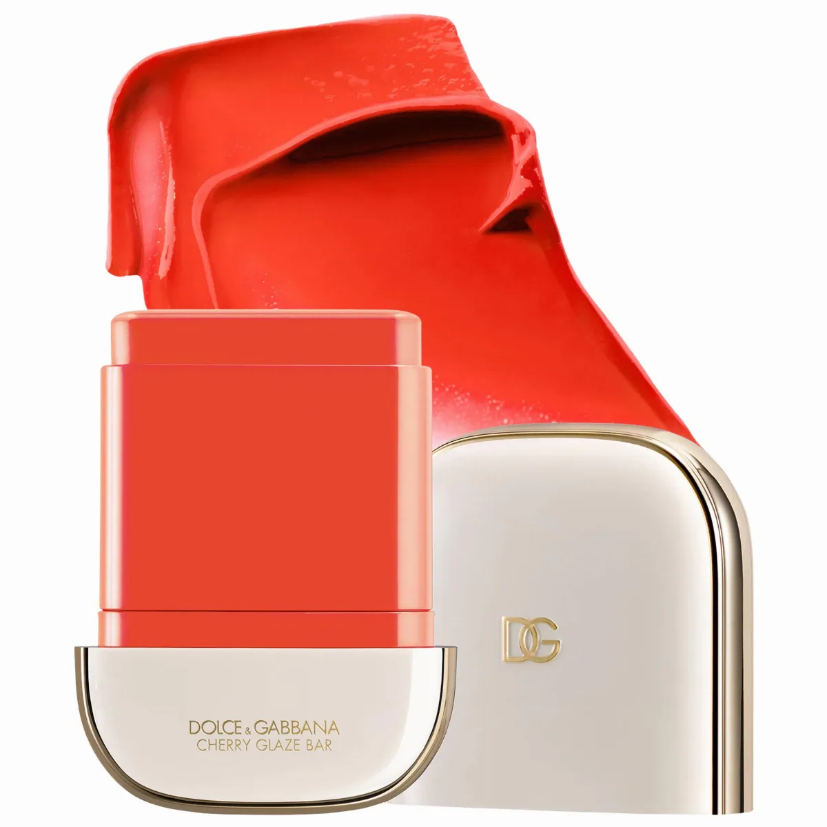 Cherry Glaze Bar 24H Lasting Glow & Waterproof Cream Blush Stick with Vegan Collagen 03 Cheeky Coral 0.38 oz/11 G by Dolce & Gabbana