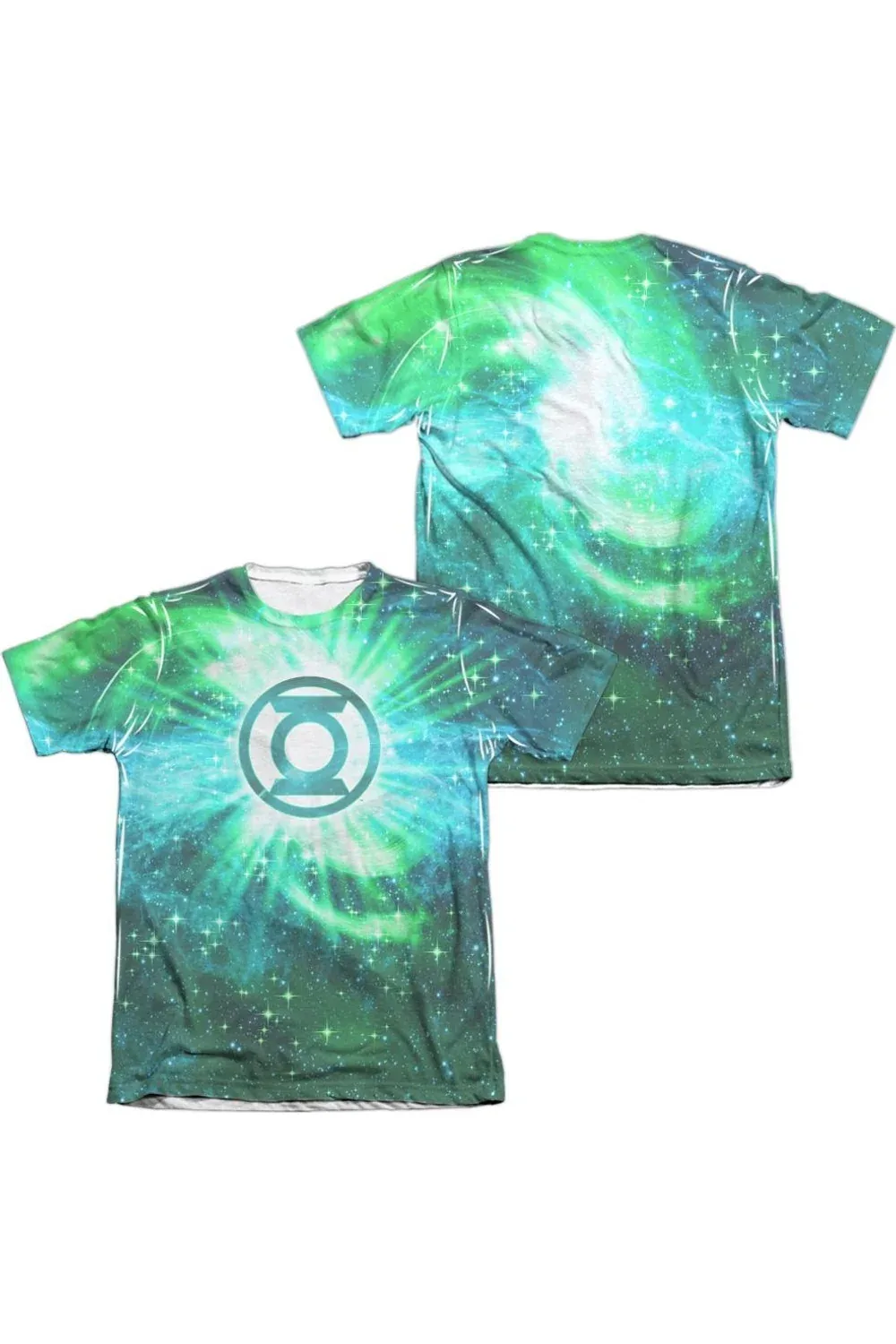Justice League of America Power Swirl Front/Back Print Poly/Cotton Short Sleeve Tee by Gildan