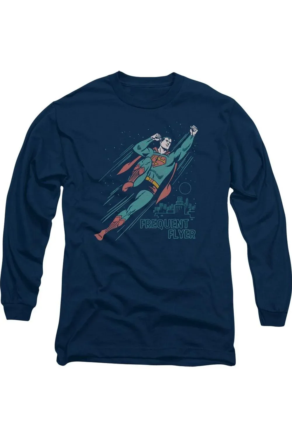 Superman Frequent Flyer Long Sleeve Tee by Gildan