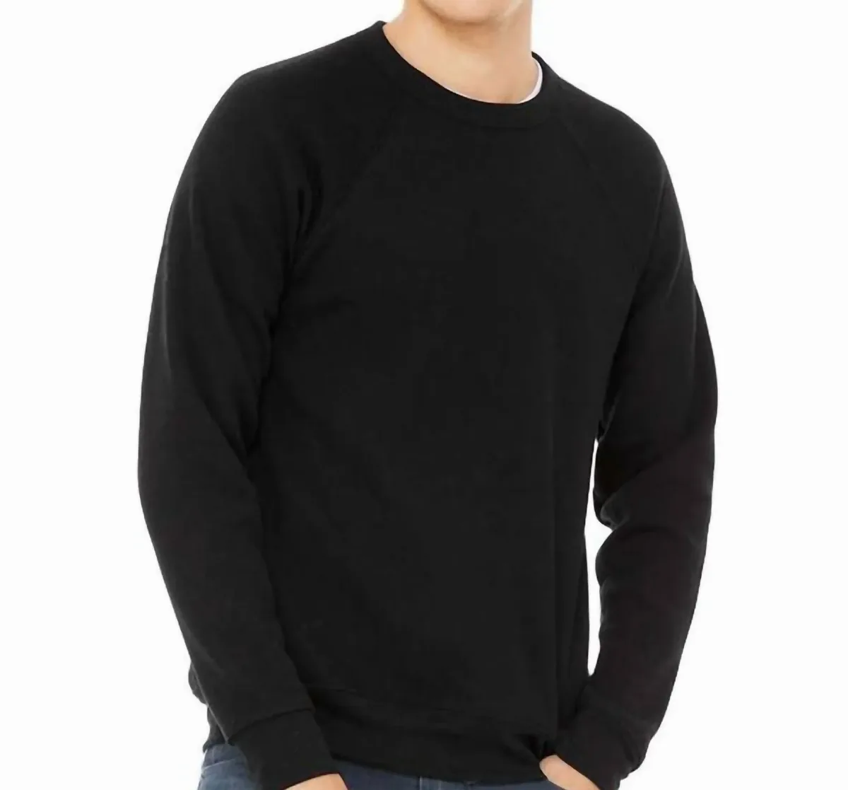 Crewneck Sweatshirt in Black Heather by BELLA + CANVAS
