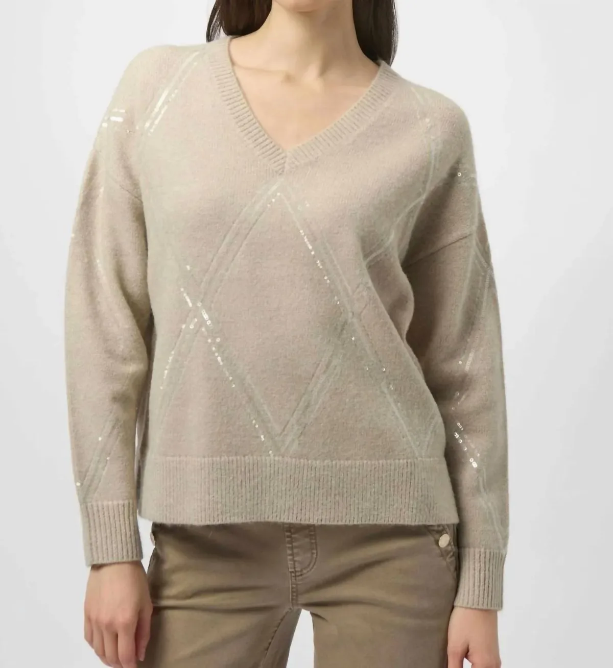 Sweater Knit Pullover with Sequins by Joseph Ribkoff