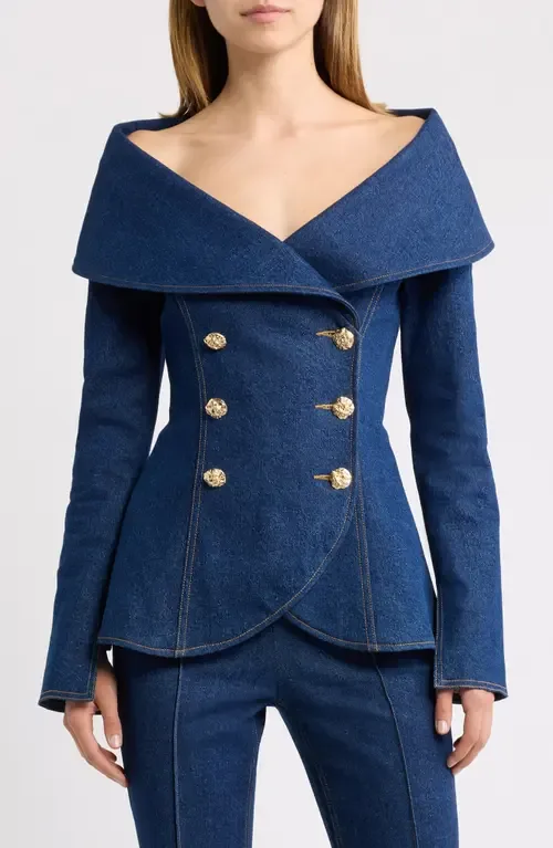 Jordan Double Breasted Denim Jacket by NADINE MERABI