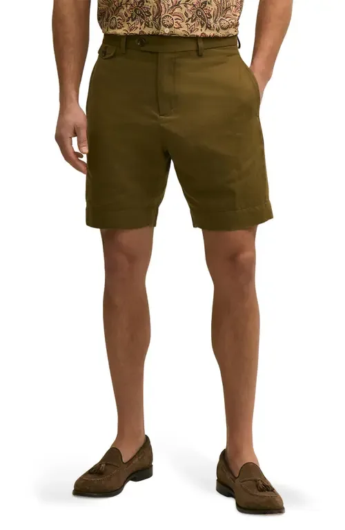 Flat Front Linen & Cotton Shorts by Brooks Brothers