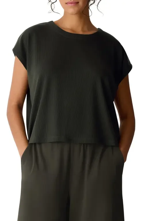 Crewneck Rib Top by Eileen Fisher