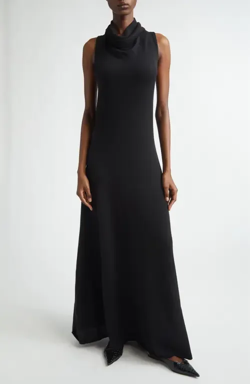 Cowl Neck Piqué Knit Wool Blend Dress by TOM FORD